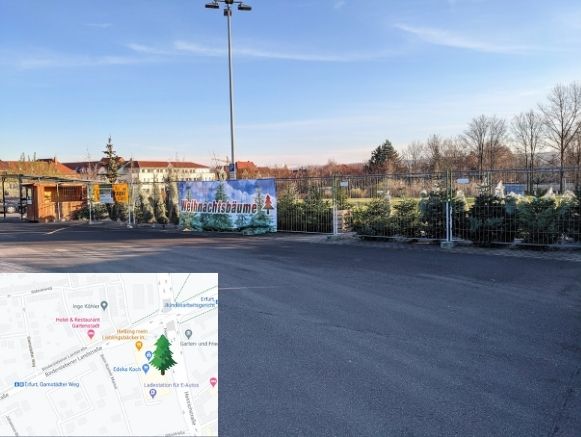 Anfahrt zum Weihnachtsbaumverkauf in Erfurt Binderslebener Knie