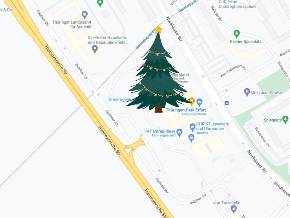 Weihnachtsbaumverkauf am Thüringen Park in Erfurt. Weihnachtsbäume von Erfurter Plantage.